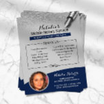 Prospectus 11,4 Cm X 14,2 Cm Photo Parties scintillant bleue et argent de la ma<br><div class="desc">Service Notaire Mobile Marine Blue & Silver Parties scintillant Flyers photo.</div>