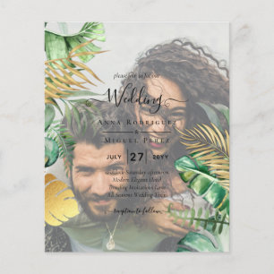 Prospectus 11,4 Cm X 14,2 Cm PHOTO tropicale OVERLAY All-in-1 QR Code Mariage