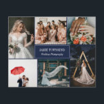 Prospectus 11,4 Cm X 14,2 Cm Photographe professionnel de la collection de phot<br><div class="desc">Circulaire bleu marine à double face pour un photographe professionnel, où vous pouvez présenter votre travail dans un collage photo avec la chambre pour six de vos photos. Ajoutez votre nom et spécialité ou titre ou service sur la couverture. Le dos présente des confettis en faux or, une photo de...</div>