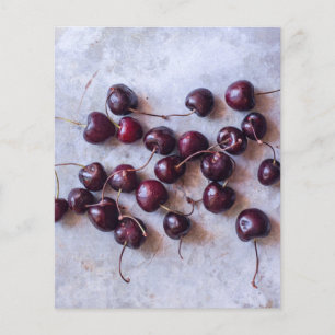 Prospectus 11,4 Cm X 14,2 Cm Photographie de Cerises Rouges Fraîches