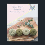 Prospectus 11,4 Cm X 14,2 Cm Photos de produit personnalisées Artisanat artisan<br><div class="desc">Flyers Feminine - idéal pour votre tricot, crochet, macrame ou autre métier d'artisanat de fil. Le design se compose d'une boule en forme de coeur d'aiguilles de fils et de tricots et d'une palette de couleurs rose pastel, bleu et jaune. Le modèle est mis en place pour que vous puissiez...</div>