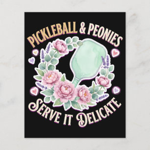 Prospectus 11,4 Cm X 14,2 Cm Pickleball Et Pivoines Servez-Le Délicat