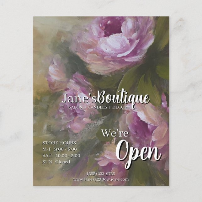 Prospectus 11,4 Cm X 14,2 Cm Pink Roses MINI Store (Devant)