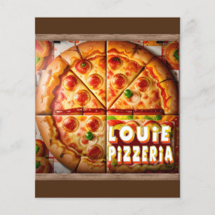Prospectus 11,4 Cm X 14,2 Cm Pizza Pizzeria Design