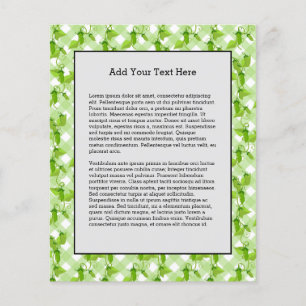 Prospectus 11,4 Cm X 14,2 Cm Plantes de pois verts feuilles carreaux de tartan