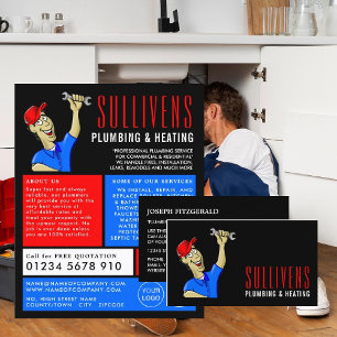 Prospectus 11,4 Cm X 14,2 Cm Plomberie de dessin, plombier, Plomberie Publicité