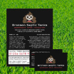 Prospectus 11,4 Cm X 14,2 Cm Poop Emoji, Septic Company, Septic Engineer Advert<br><div class="desc">Poop Emoji,  Société Septique,  Ingénieur Septique Flyers Publicitaires Par Le Magasin Carte de visite.</div>