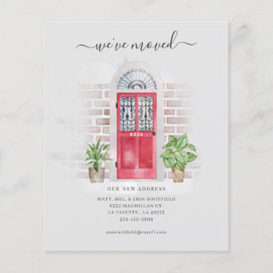 Prospectus 11,4 Cm X 14,2 Cm Porte Rouge Nous avons déménagé Annonce de changem