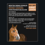 Prospectus 11,4 Cm X 14,2 Cm Portrait de cheval, Instructeur d'équitation, Acad<br><div class="desc">Portrait De Cheval,  Instructeur D'Équitation,  Flyers Publicitaires De L'Académie Par Le Magasin Carte de visite.</div>