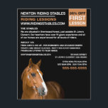 Prospectus 11,4 Cm X 14,2 Cm Portrait de cheval, Instructeur d'équitation, Acad<br><div class="desc">Portrait De Cheval,  Instructeur D'Équitation,  Flyers Publicitaires De L'Académie Par Le Magasin Carte de visite.</div>