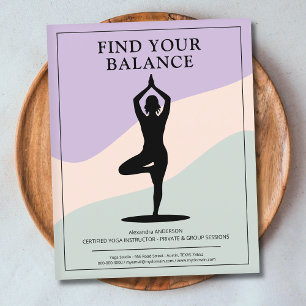 Prospectus 11,4 Cm X 14,2 Cm Posture de l'arbre - Instructrice de yoga propre