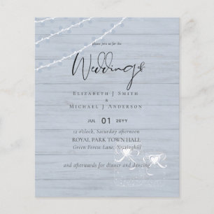 Prospectus 11,4 Cm X 14,2 Cm Pots Mason Prix les plus Bas Flyer de Mariage Bleu