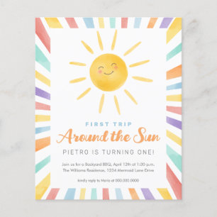 Prospectus 11,4 Cm X 14,2 Cm Première visite autour du soleil 1er anniversaire 