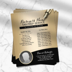 Prospectus 11,4 Cm X 14,2 Cm Préparation de la taxe Service de conseil d'entrep