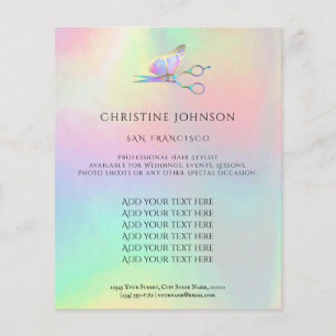 Prospectus 11,4 Cm X 14,2 Cm professional hair stylist flyer