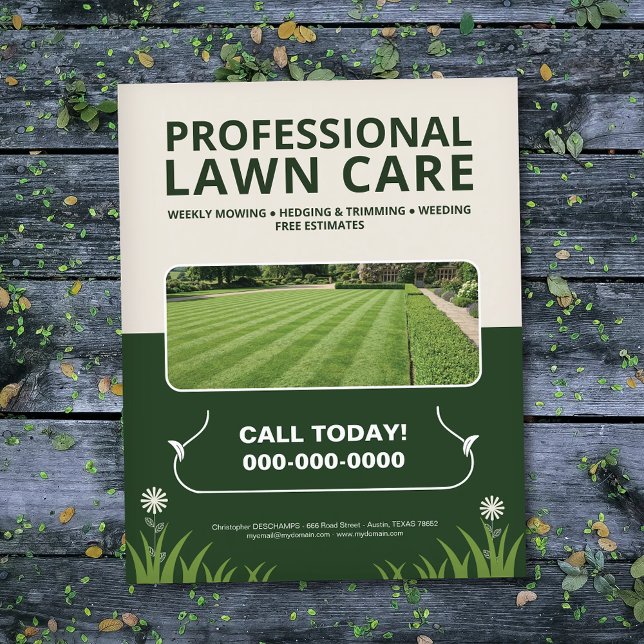 Prospectus 11,4 Cm X 14,2 Cm Professional Lawn Care (Professional Lawn Care Flyer)