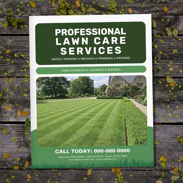 Prospectus 11,4 Cm X 14,2 Cm Professional Lawn Care Services (Professional Lawn Care Services Flyer)