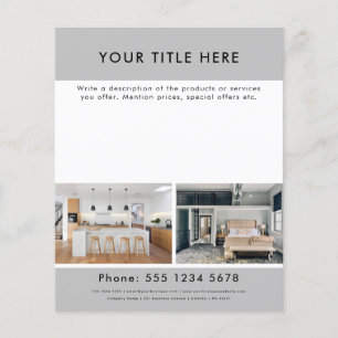 Prospectus 11,4 Cm X 14,2 Cm Professionnel Promotionnel 2 photo et texte