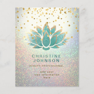 Prospectus 11,4 Cm X 14,2 Cm Professionnel turquoise de la beauté des fleurs de