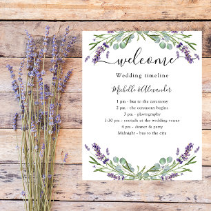 Prospectus 11,4 Cm X 14,2 Cm programme chronologique mariage lavender eucalyptu