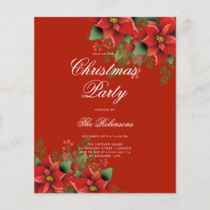 Prospectus 11,4 Cm X 14,2 Cm Programme Invitation de vacances Poinsettia Menu R