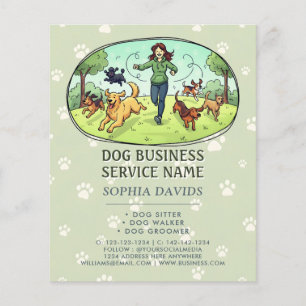 Prospectus 11,4 Cm X 14,2 Cm Promenade de Chien Garde d'Animaux sur Mesure