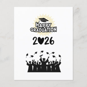 Prospectus 11,4 Cm X 14,2 Cm Promotion 2026 Joyeuse Fête de fin d'études - Mini
