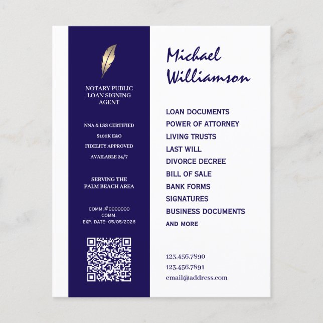 Prospectus 11,4 Cm X 14,2 Cm Propre notaire de style d'entreprise (Devant)