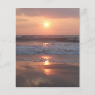 Prospectus 11,4 Cm X 14,2 Cm Prospectus Coucher de soleil rose sur la plage