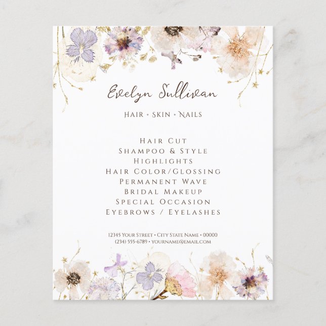 Prospectus 11,4 Cm X 14,2 Cm prospectus fleurs séchées (Devant)