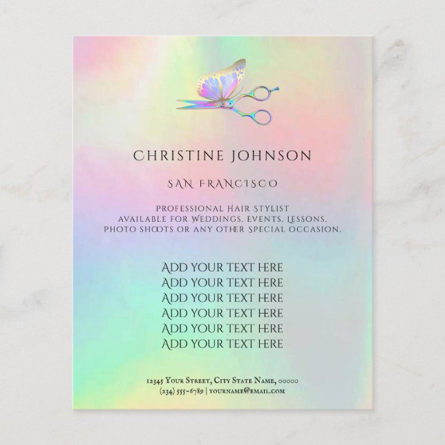 Prospectus 11,4 Cm X 14,2 Cm prospectus professionnel de coiffure (Devant)