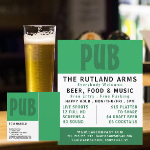 Prospectus 11,4 Cm X 14,2 Cm Publicité moderne Bold, Pub/Brasserie