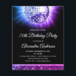 Prospectus 11,4 Cm X 14,2 Cm Purple 70th Birthday Party 70's Disco Ball<br><div class="desc">Revenez à l'époque de la discothèque avec notre Purple 70th Birthday Party 70's Disco Ball Invitation. Cette invitation vibrante et nostalgique est la meilleure façon de créer l'ambiance pour votre célébration d'étape. Dans une étonnante teinte de violet, cette invitation capte l'énergie et le plaisir du 'les années 70. Le graphique...</div>