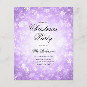 Prospectus 11,4 Cm X 14,2 Cm Purple Winter Holiday Invitation Programme et menu