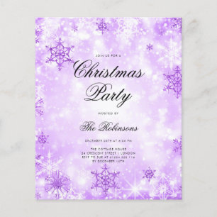 Prospectus 11,4 Cm X 14,2 Cm Purple Winter Wonder Programme et menu des Invitat