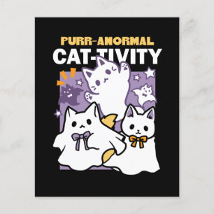 Prospectus 11,4 Cm X 14,2 Cm Purr-anormal Cat-tivity - Halloween Cat Design