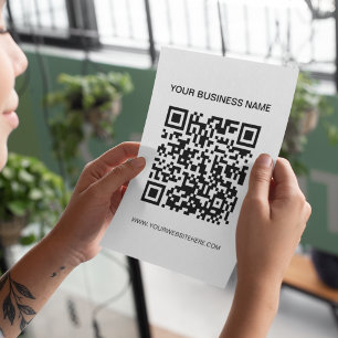 Prospectus 11,4 Cm X 14,2 Cm QR Code Marketing Promotionnel Noir & Blanc