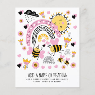 Prospectus 11,4 Cm X 14,2 Cm Queen BEES Cute BFF, Baby Girl, Girly Toxits Rose
