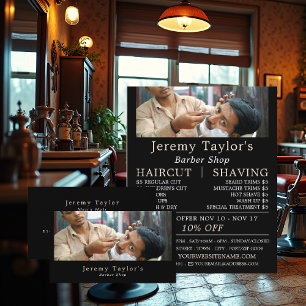 Prospectus 11,4 Cm X 14,2 Cm Rasage serré, Barbiers Hommes Publicité