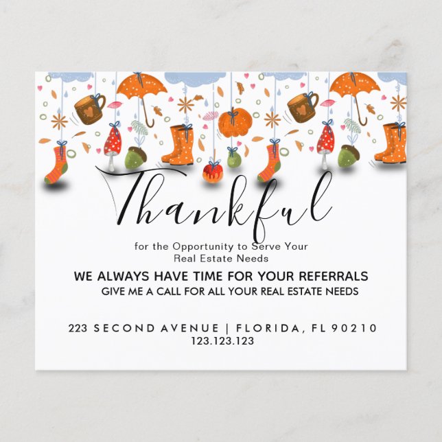 Prospectus 11,4 Cm X 14,2 Cm real estate FALL referrals Announcement (Devant)