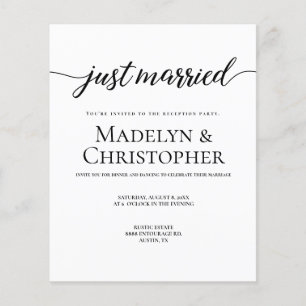 Prospectus 11,4 Cm X 14,2 Cm Réception Budget Seulement Photo Mariage Juste mar