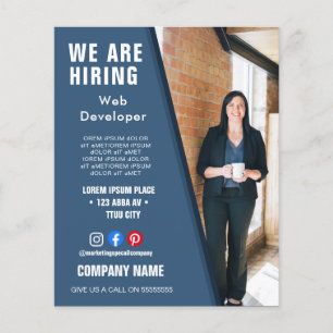 Prospectus 11,4 Cm X 14,2 Cm recrutement de personnel ENTREPRISE logo personnal