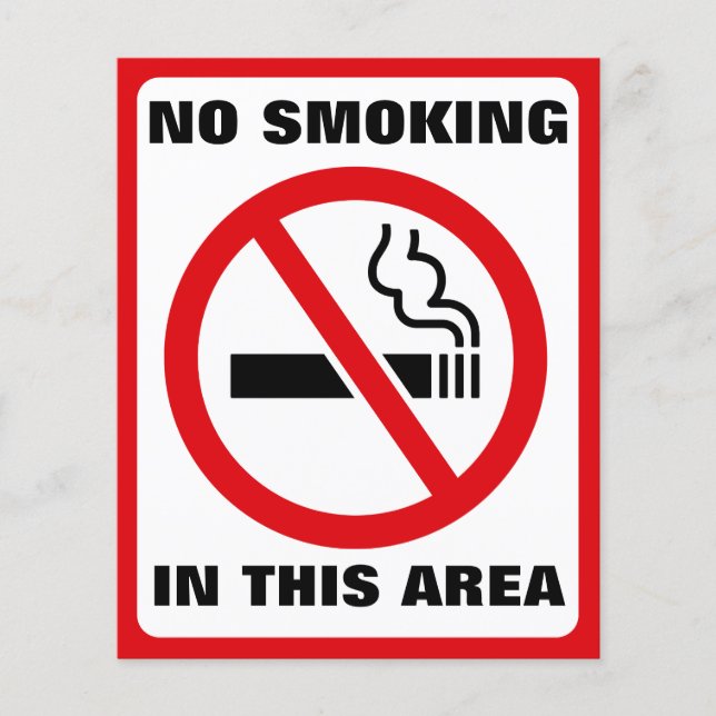 Prospectus 11,4 Cm X 14,2 Cm Red and White No Smoking (Devant)