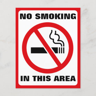 Prospectus 11,4 Cm X 14,2 Cm Red and White No Smoking