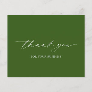 Prospectus 11,4 Cm X 14,2 Cm Remerciement d'affaires de budget vert olive moder