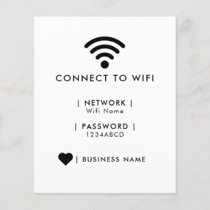 Prospectus 11,4 Cm X 14,2 Cm Réseau Wi-Fi et mot de passe Business Retail