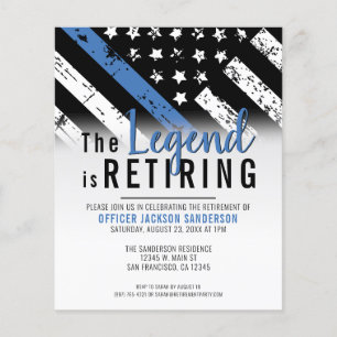 Prospectus 11,4 Cm X 14,2 Cm Retraite de la police budgétaire Petite ligne bleu