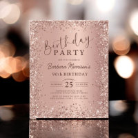 Rose Budget Parties scintillant d'or 90e anniversa