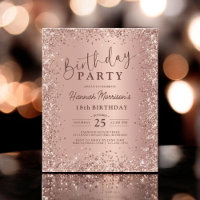 Rose Budget Parties scintillant or 18e anniversair