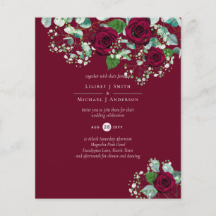 Prospectus 11,4 Cm X 14,2 Cm Rose de Bourgogne Sage Eucalyptus Mariage